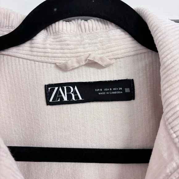 Zara Corduroy Oversized Cropped Cream Jacket Small - Picture 8 of 8